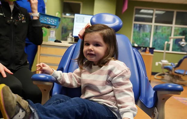 Little girl in dental chair