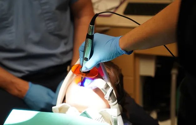Patient getting dental sealant